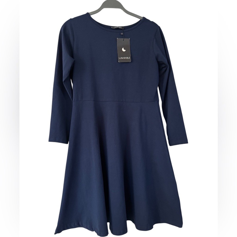 Lunarable Navy Blue Dress Dress Size Large